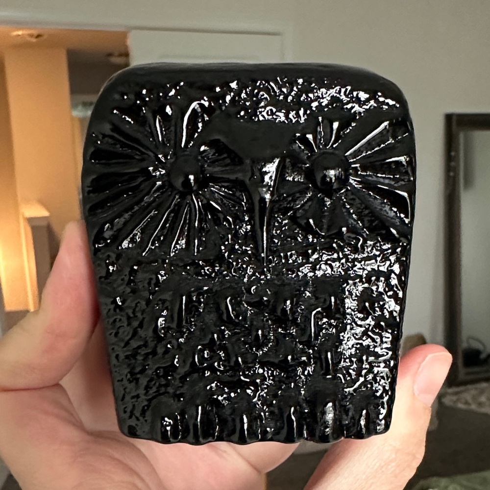 Blenko Glass Black Owl Figuring/Paperweight